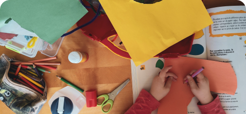 Children doing crafts together