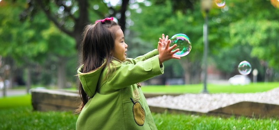 playing with bubbles